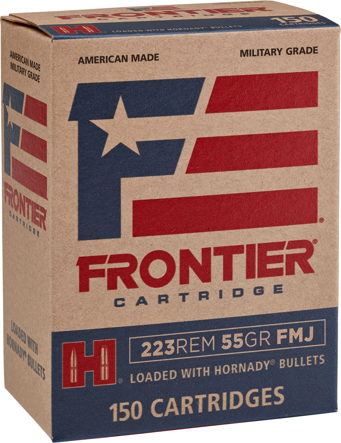 Hornady Frontier Rifle Ammunition .223 Rem 55 gr FMJ 3240 fps 150/ct (Oriented) - Flat Rate Shipping Under 30lbs! - No Credit Card Fees