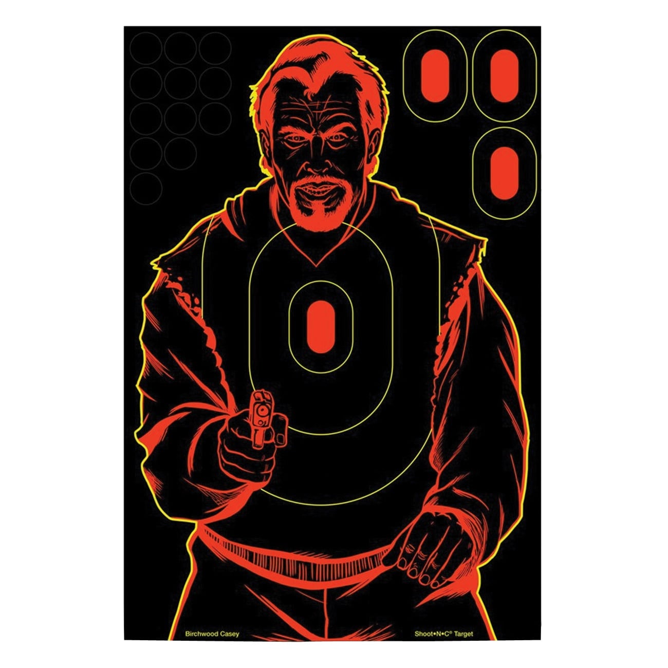 Birchwood Casey Reactive Bad Guy Targets - Black/Red (12-Pack) - 34647