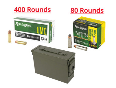 Remington 38 Special FMJ 130GR 400RDS +  38 Special  Semi JHP 110GR 80RDS + MILITARY AMMO CAN