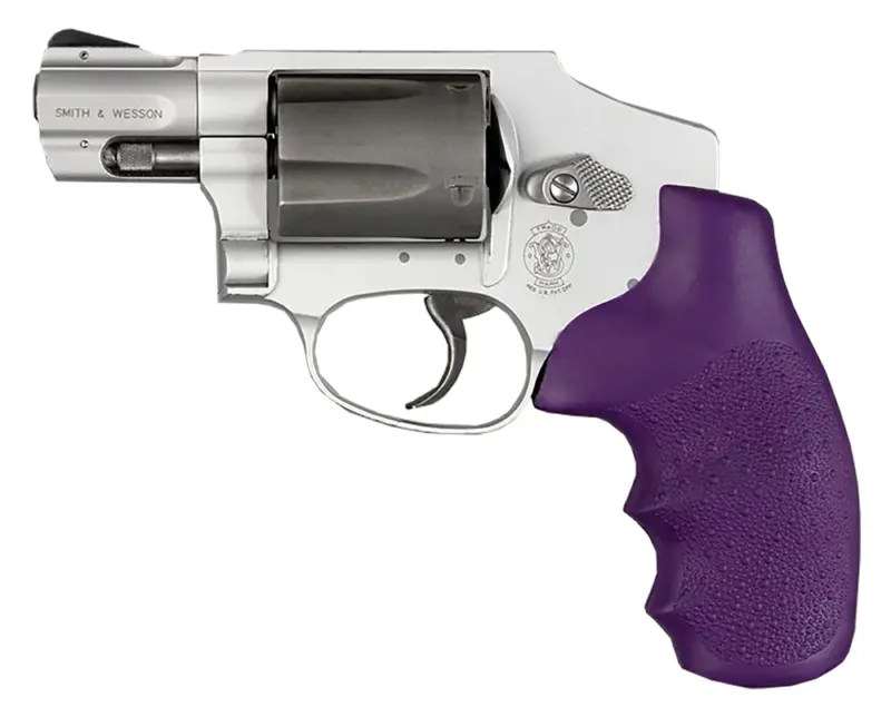 Hogue 60006 OverMolded Monogrip Cobblestone Purple Rubber with Finger Grooves for S J Frame with Round Butt