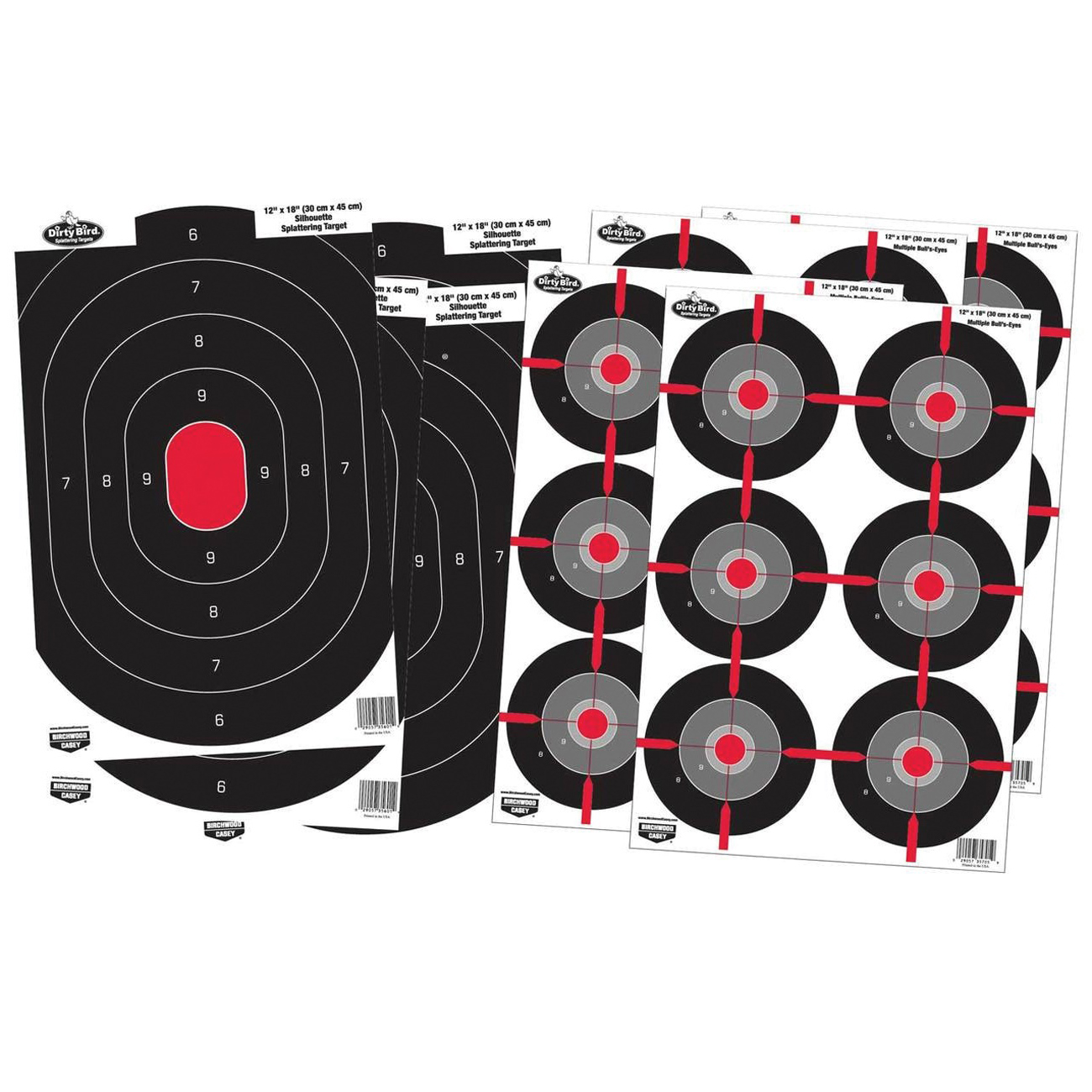Birchwood Casey Combo Pack Target - Black/Red (8-Pack) - 35725