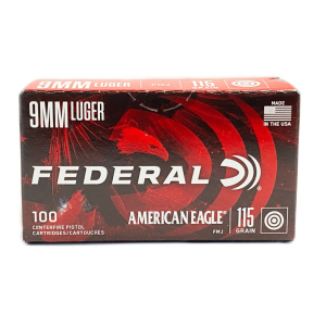 Federal - American Eagle - 9mm - 115 Grain - FMJ - 100