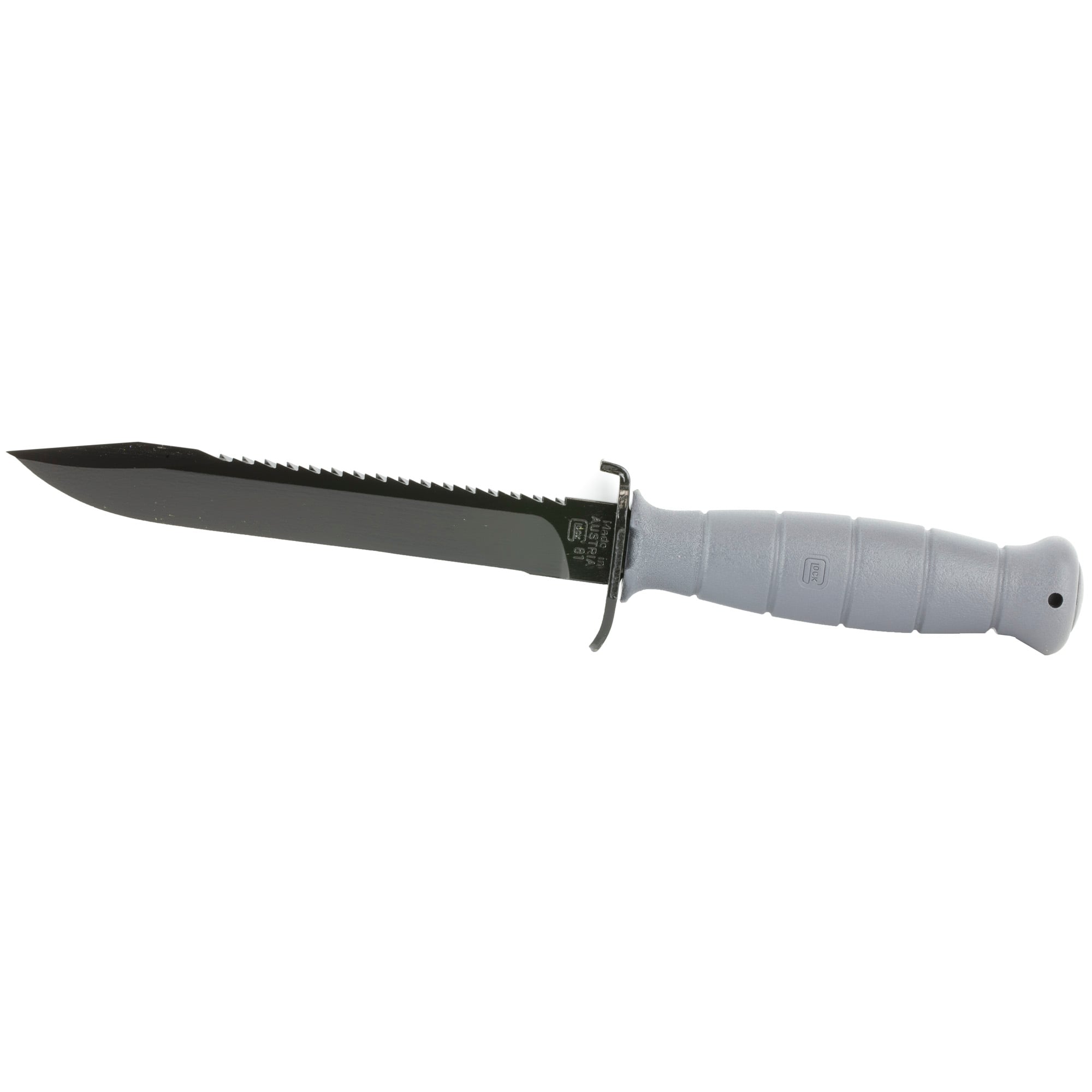Glock Field Knife Fixed Blade Knife Gray Plain Root Saw 6.5" KG039180 1095 Carbon