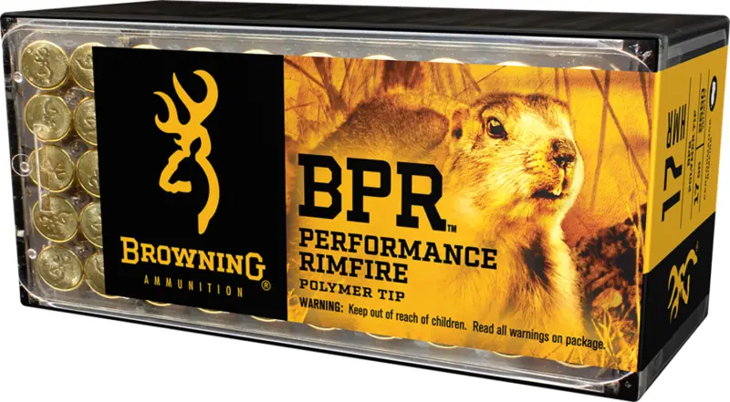 Browning Ammo B195117050 BPR Performance Rimfire 17HMR 17gr Polymer Tip 50 Per Box/20 Case