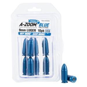 A-ZOOM Snap Caps Blue 10/Pack Aluminum