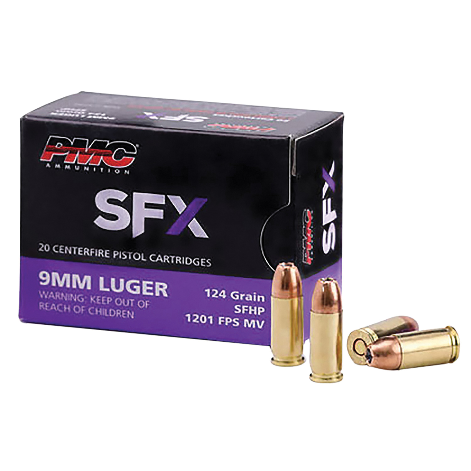 PMC SFX Premium Ammo 9mm SFX HP 124 gr. 50 rd. - No Credit Card Fees - Low, flat rate shipping
