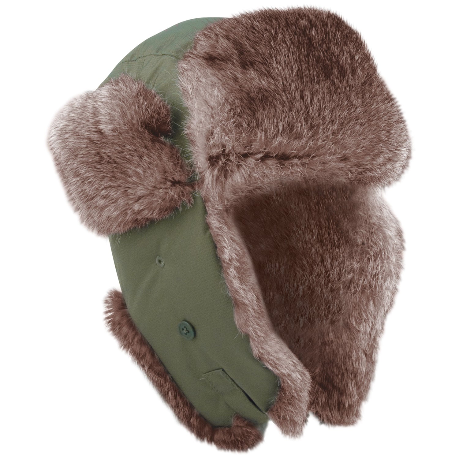 Rothco Fur Flyers Hat - Olive Drab, Head Size 7 3-4