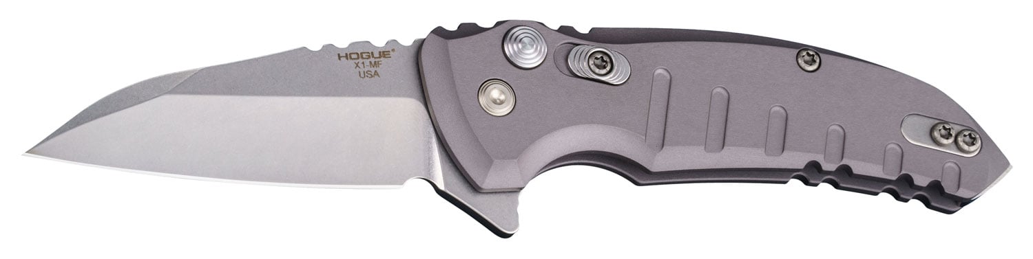 Hogue X1-MicroFlip Wharncliffe Flipper Knife, 2.75", Matte Gray - 24162