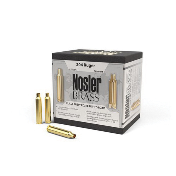 Nosler .204 Ruger Brass Full Length Cartridge Case, 50/box - 10056