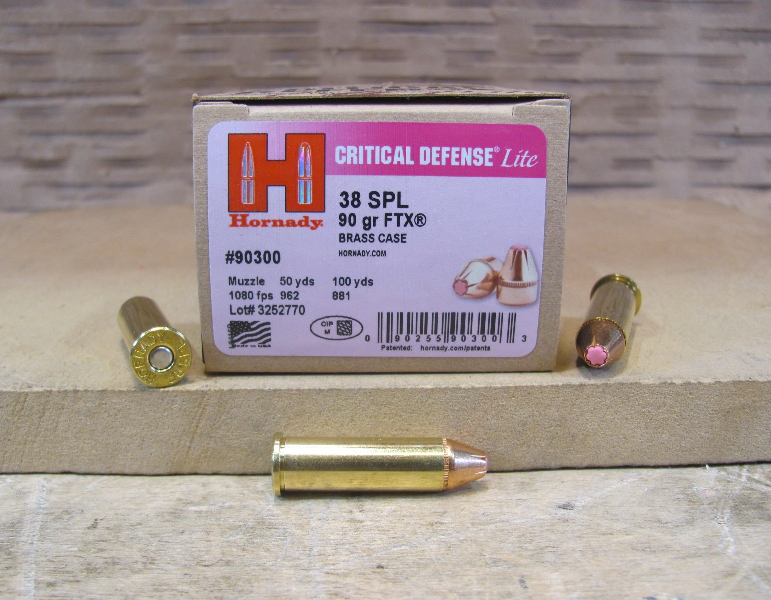 25 Round Box – 38 Special Hornady 90 Grain Critical Defense Lite Ammo – 90300