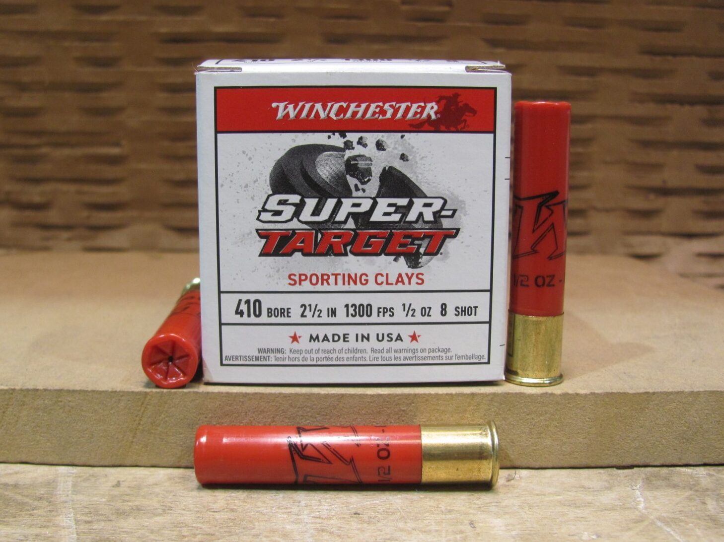 250 Round Case – 410 Gauge 2.5 Inch 1300 FPS 1/2 Ounce Number 8 Shot Winchester Super Target Ammo – TRGTS418