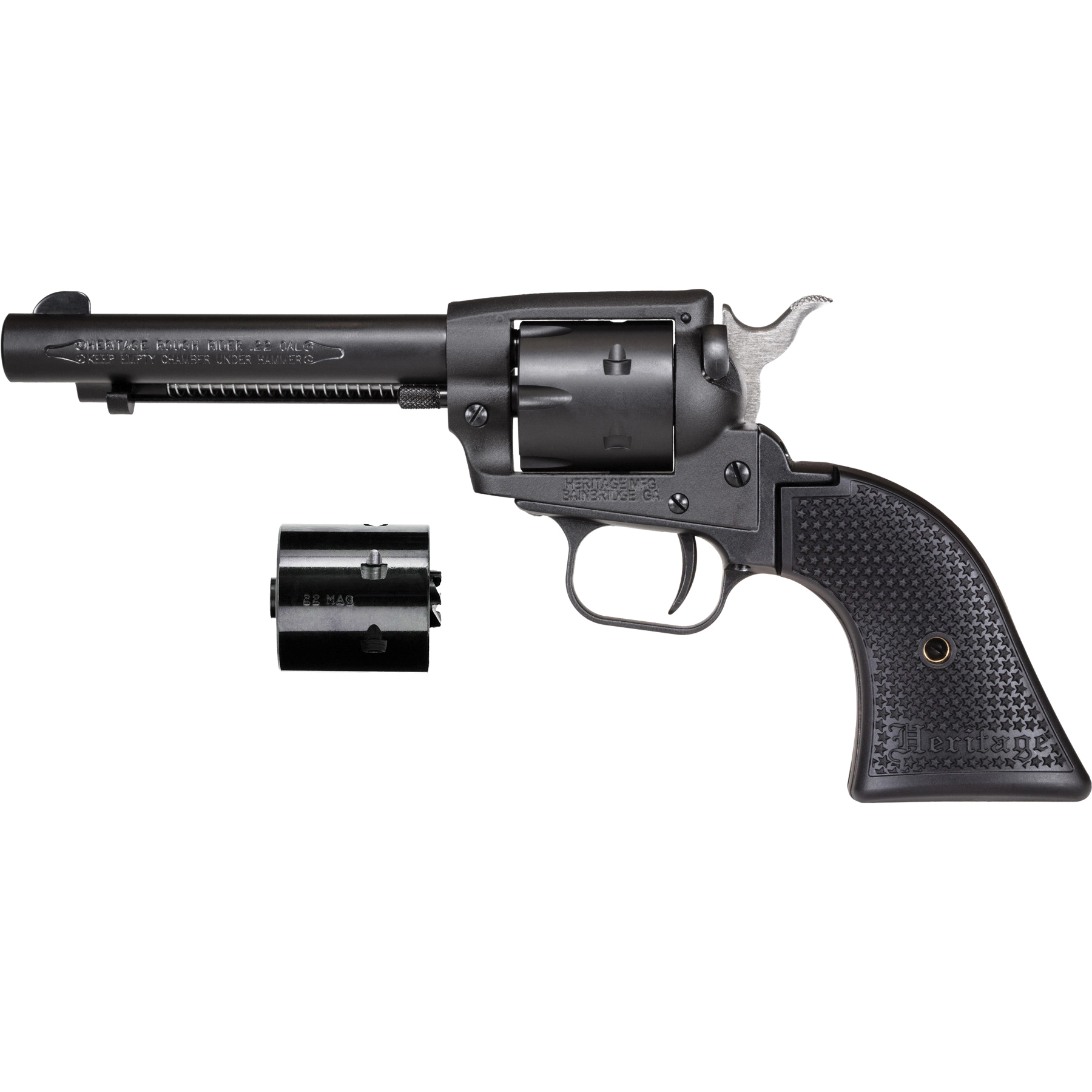 Heritage Manufacturing Rough Rider .22LR/.22 WMR Revolver 4.75" 6rds, Black Satin - SRR22MBS4PG