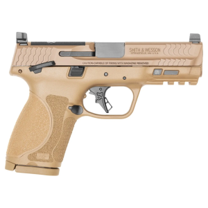 Smith & Wesson M&P9 M2.0 4 Inch Optics Ready Thumb Safety Flat Dark Earth Compact Series, 9mm, 4 Barrel, 15 Rounds, Pistol