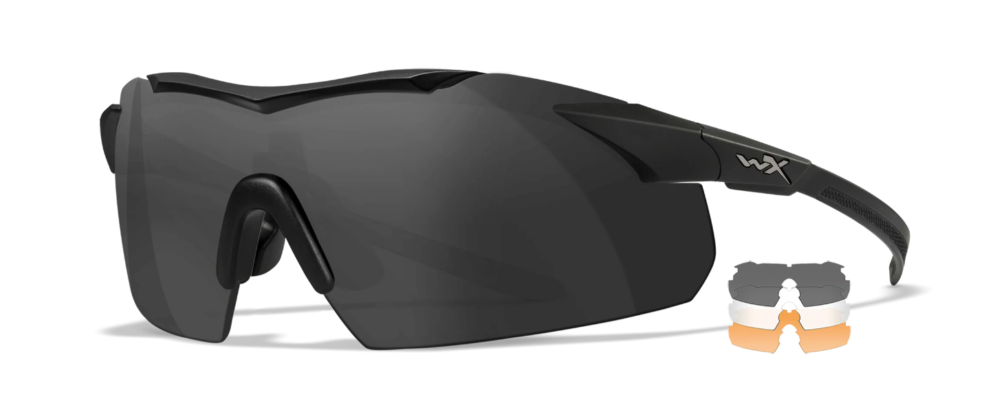 WILEY X Vapor Comm - Matte Black - Smoke Gray/Clear/Light Rust