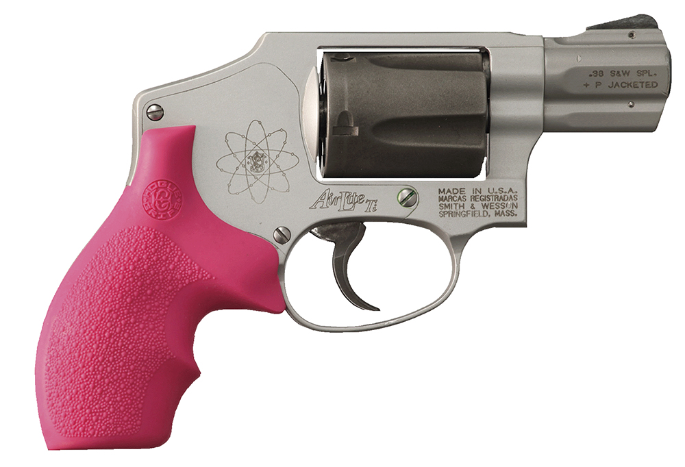 Hogue Bantam Grip w/ Finger Grooves for S&W J Frame Round Butt Revolver, Pink - 61007