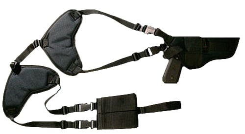 Bulldog Cases Deluxe Shoulder 31 Horizontal Harness w/ Holster and Ammo Pouch, Nylon Black - WSHD31
