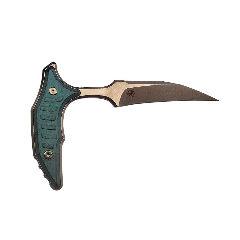 Microtech BEE Marfione Select Push Dagger Non-Serrated, Antique Green/Bronze