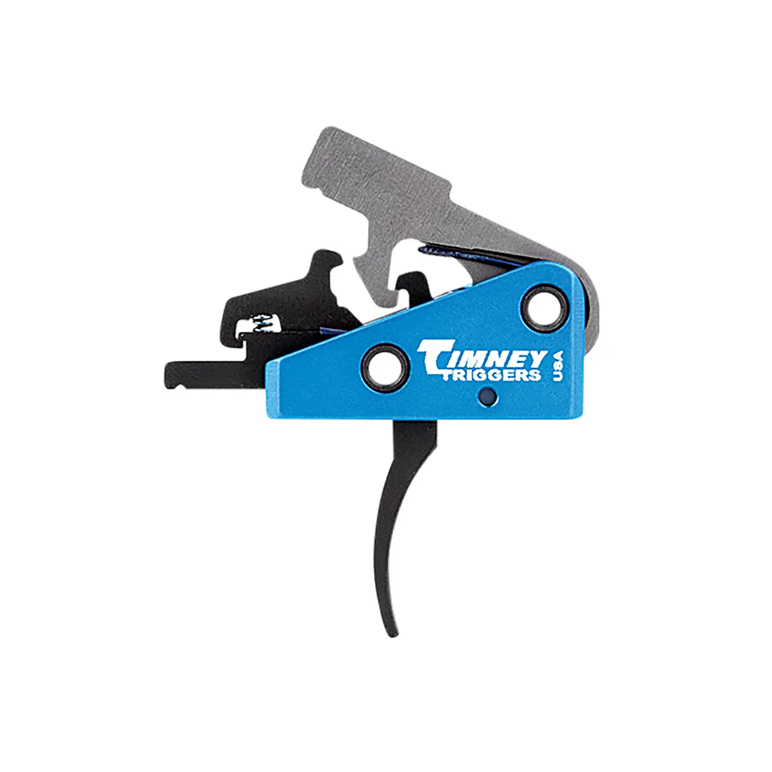 Timney Triggers 663S Targa Long Trigger Two-Stage Curved Trigger with 2 lbs Draw Weight Black/Blue Finish for AR-Platform