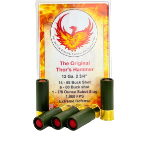 Phoenix-Rising Phoenix Rising Original Thor's Hammer Shotshell 12ga 2-3/8" 14-#8 Buckshot, 6-00 Buckshot 1-7/8oz Slug 5/ct