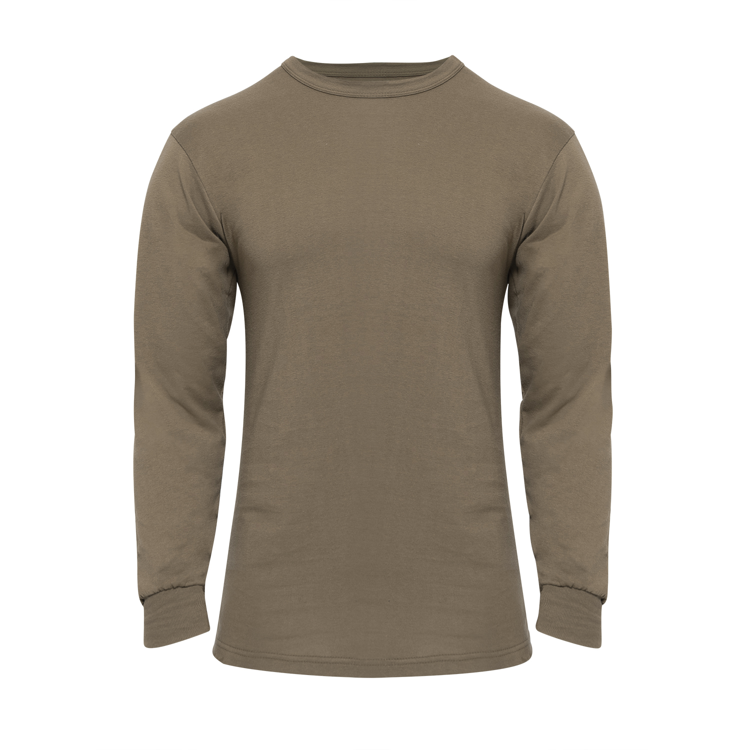 Rothco Long Sleeve Solid T-Shirt - Brown, Large