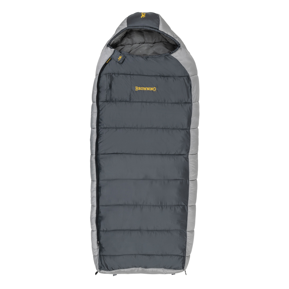 Browning McKinley -30 deg 90" x 36" 160 oz Sleeping Bag, Charcoal/Gray