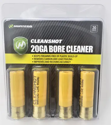 Huntego Cleanshot *Live Round For Cleaning Use Only* 20 Gauge Gun Bore Cleaner 4 Round Pack