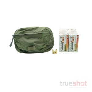 BUNDLE DEAL: Green Vertx Long Walks Waist Pack and 500 Rounds of Ammo - Maxxtech 9mm 115 Grain