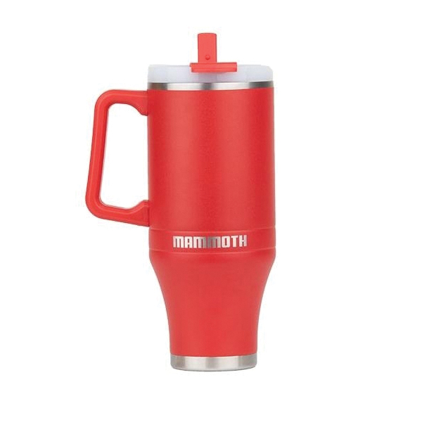 Mammoth Ascent Tumbler w/Handle and Straw, 40 oz Red