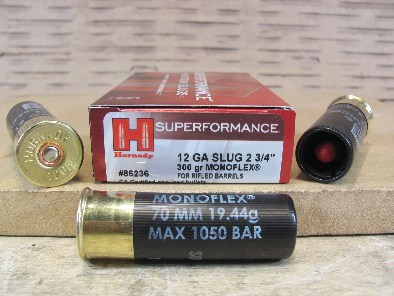 100 Round Case – 12 Gauge 2.75 Inch 300 Grain Monoflex Hornady Sabot Slug Ammo For Rifled Barrels – 86236