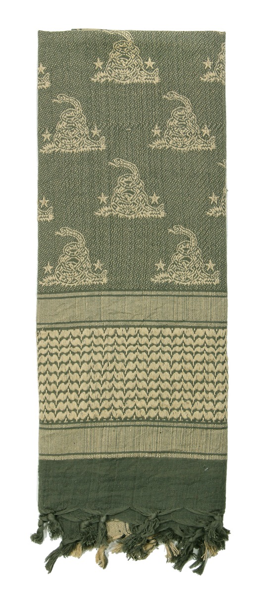 Rothco Gadsden Snake Shemagh Tactical Desert Scarf - Foliage Green