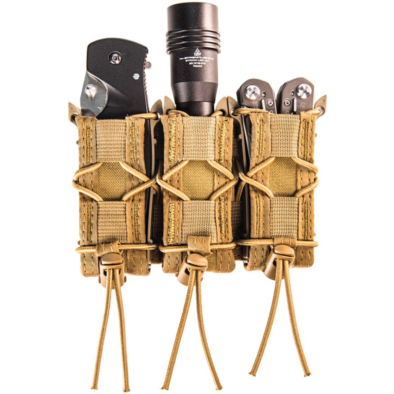 High Speed Gear 11PT03/Taco Molle Triple Pistol Magazine Pouch, Coyote Brown - 11PT03CB
