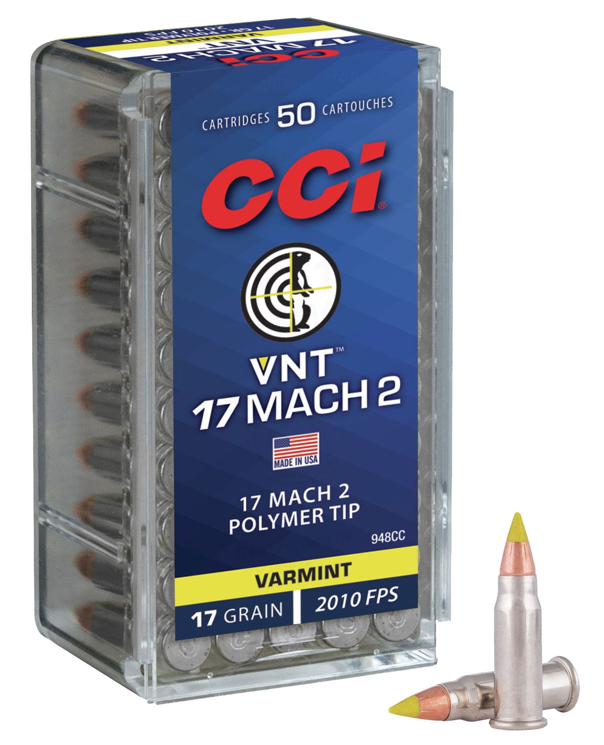CCI 17 MACH 2 17GR VRMNT TIP 50/5000 - No Credit Card Fees - Low, flat rate shipping