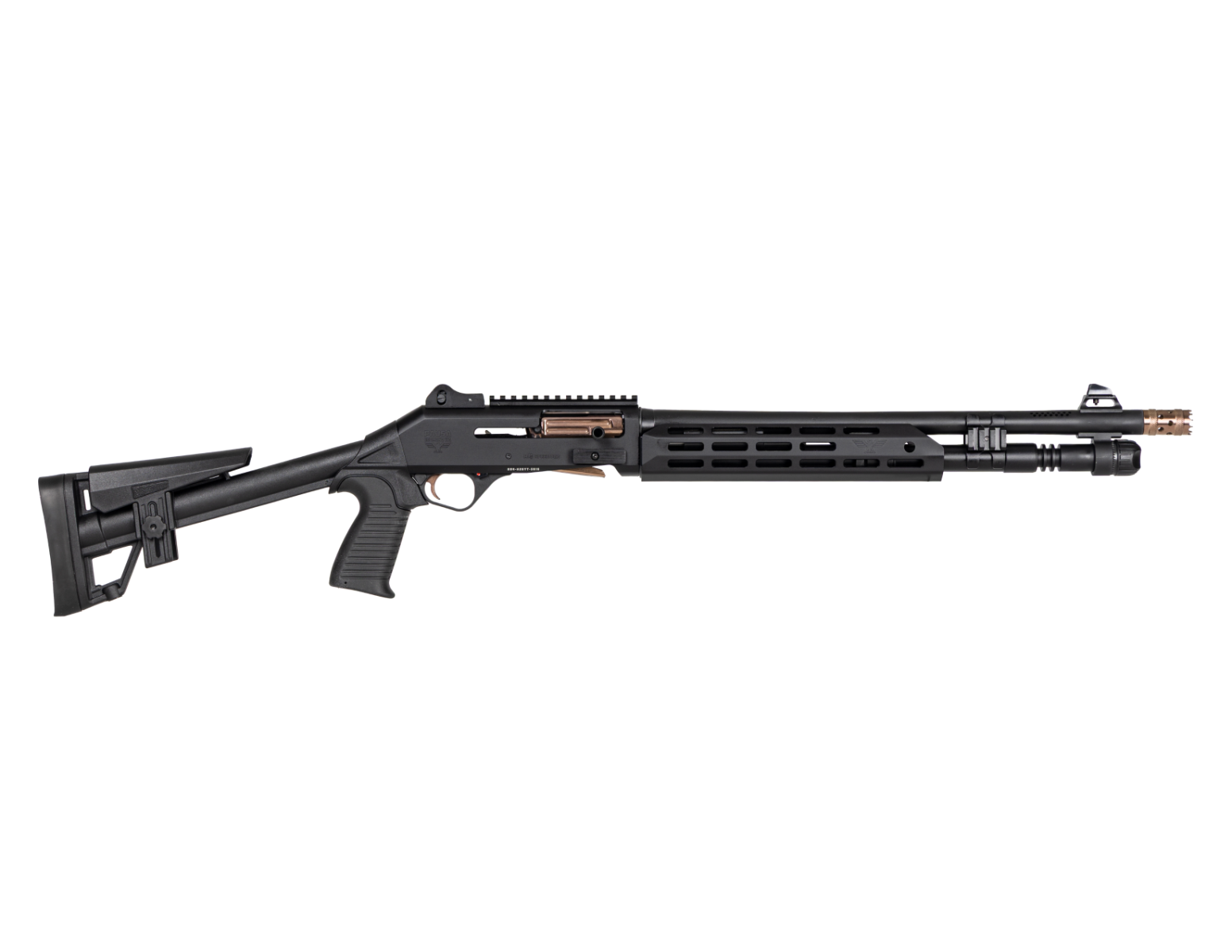Panzer Arms M4 Speed Pro A.R.G.O. 12 GA 18.5" Semi-Auto Shotgun, Black/Bronze Titanium