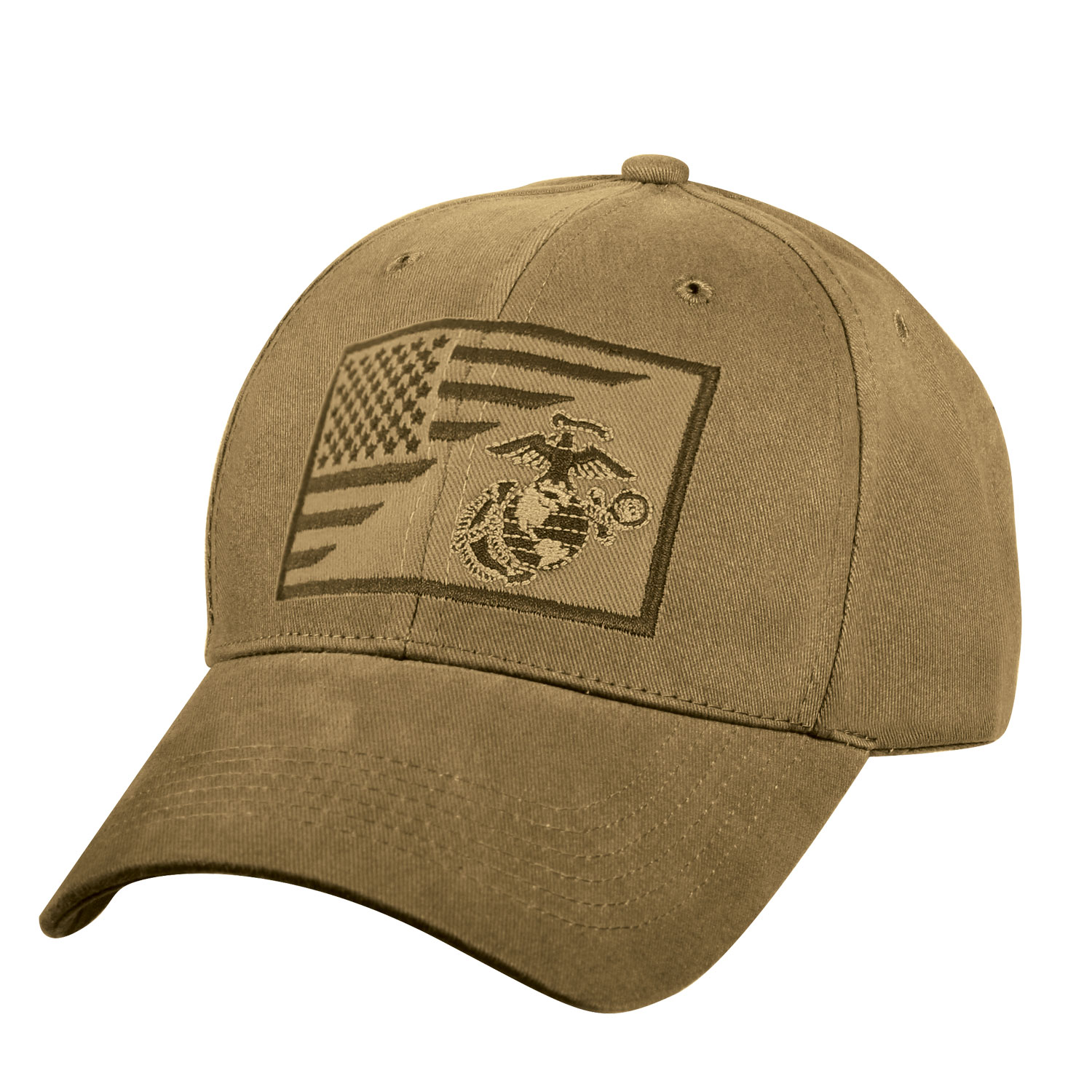 Rothco Usmc Eagle, Globe And Anchor - Us Flag Low Pro Cap, Coyote Brown