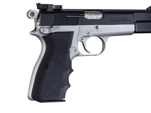 Hogue Grip w/ Finger Grooves for Browning Hi-Power Pistol, Black - 09000