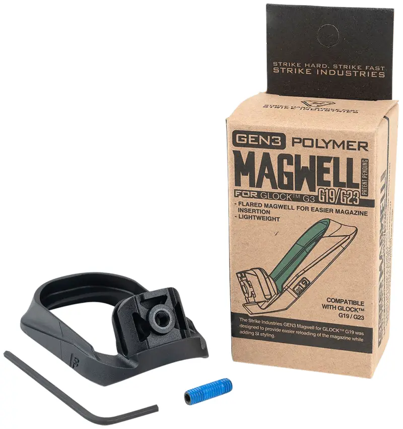 Strike Industries G3MAGWELL19 Flared Magwell Black Polymer for Gen 3 Glock 19 23