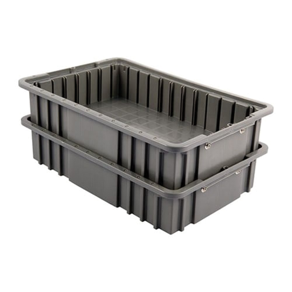 Brownells Large 16.50" x 11" x 3.50" Poly Bench Box, Gray Pack of 2