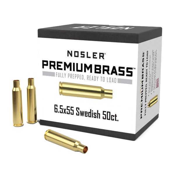 Nosler 6.5x55mm Swedish Large Rifle Premium Brass, 50rds