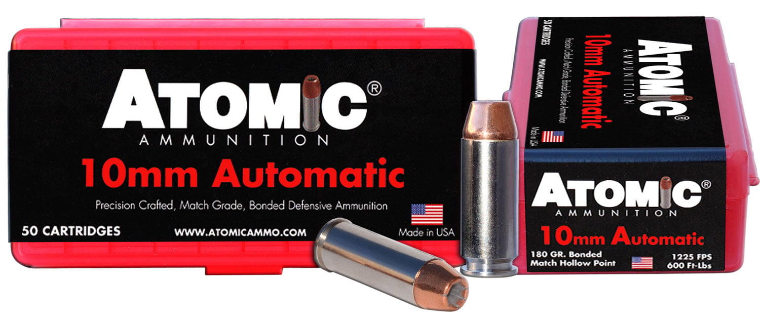 Atomic Ammunition 180 gr Bonded Match Hollow Point 10mm Ammo, 50/box - 00432