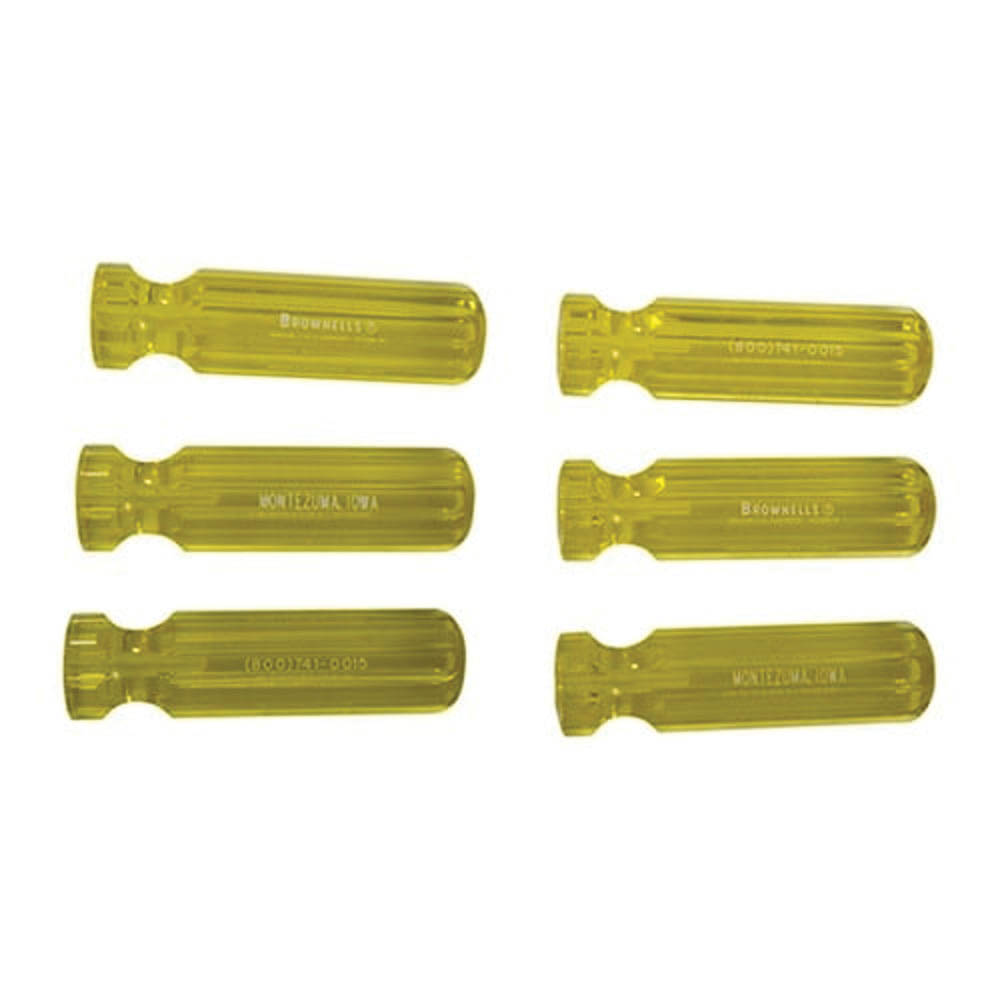 Brownells L2 Molded Plastic Tool Handle, Yellow Pack of 6