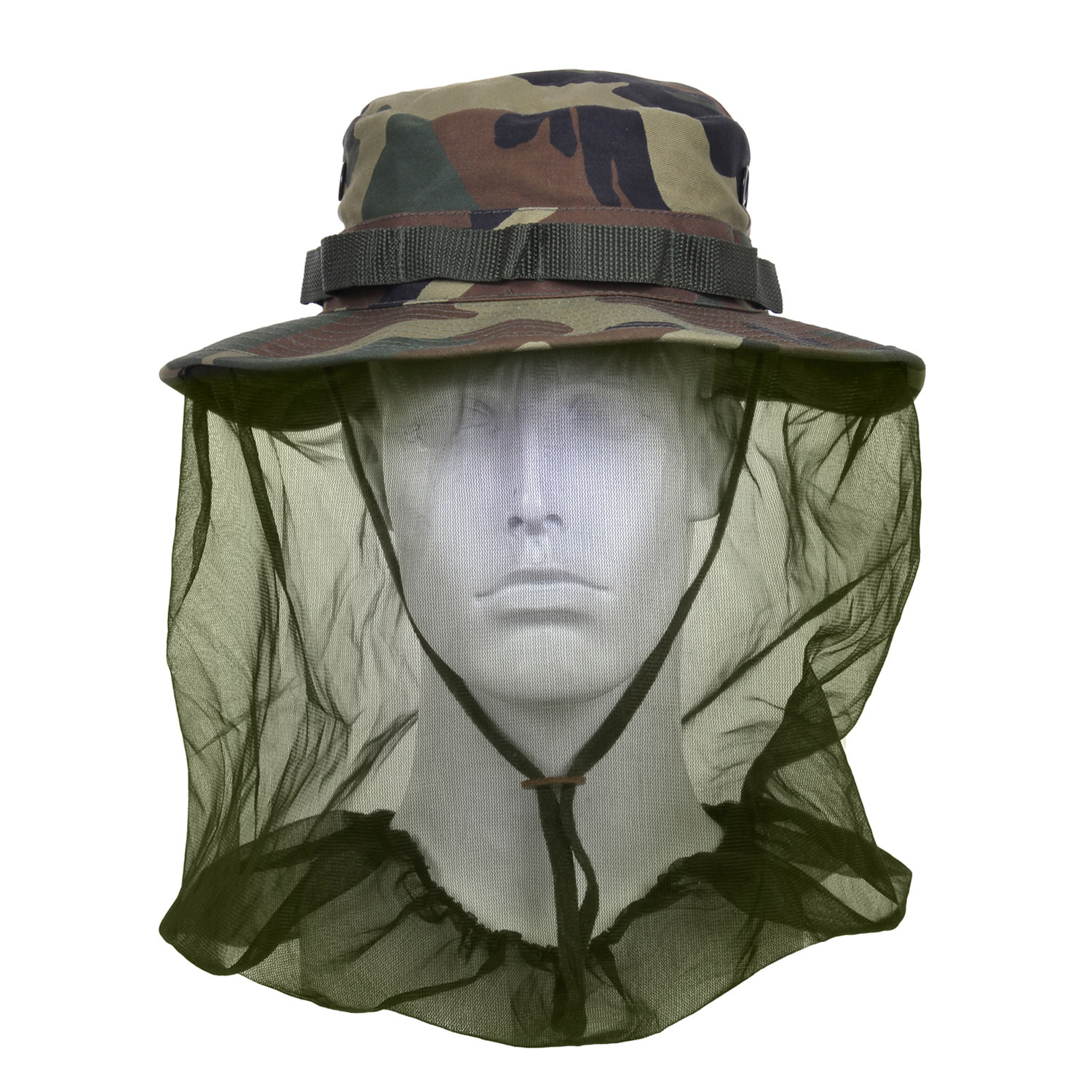 Rothco Boonie Hat With Mosquito Netting - Woodland Camo, Head Size 8