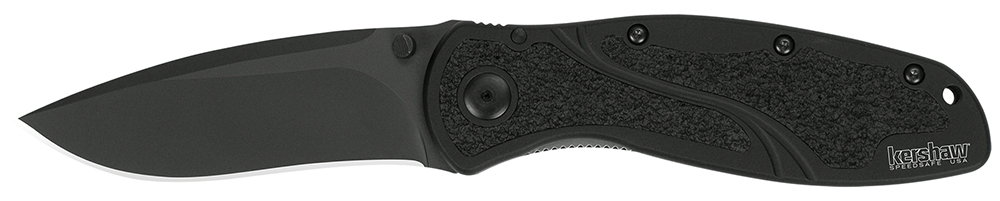 Kershaw Blur 3.4" Plain Drop Point Folding Knife, Black - 1670BLK