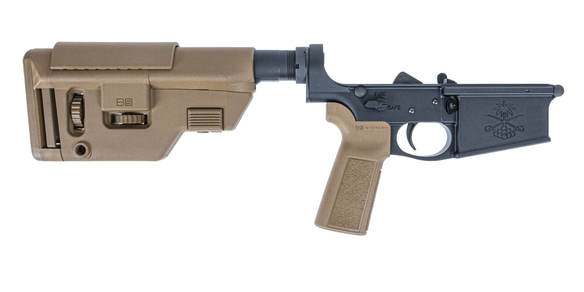 PSA Sabre AR-10 Lower Forged w/ B5 CPS Stock, Coyote