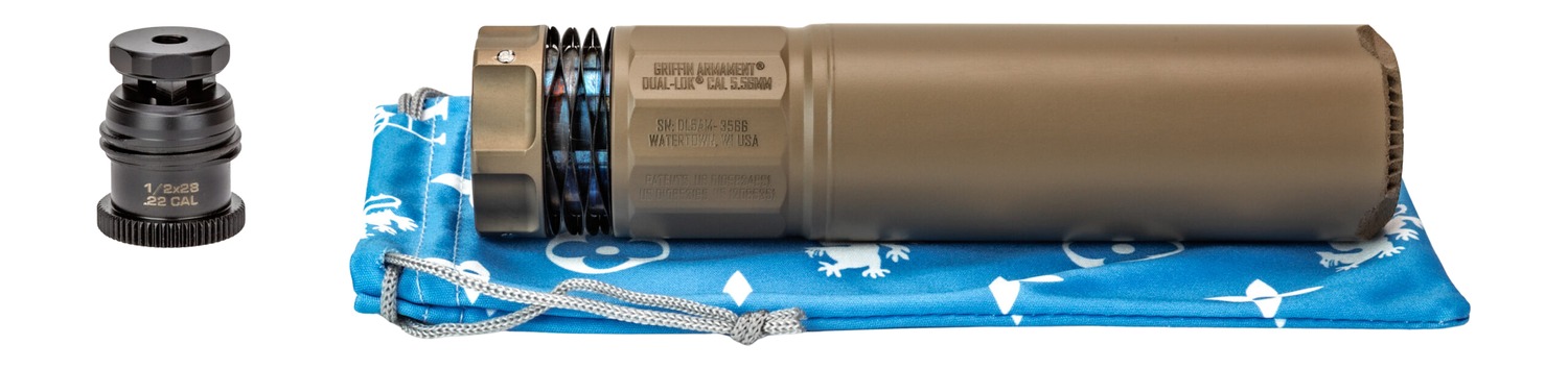 Griffin Armament Dual-Lok 5.56mm Suppressor - Flat Dark Earth