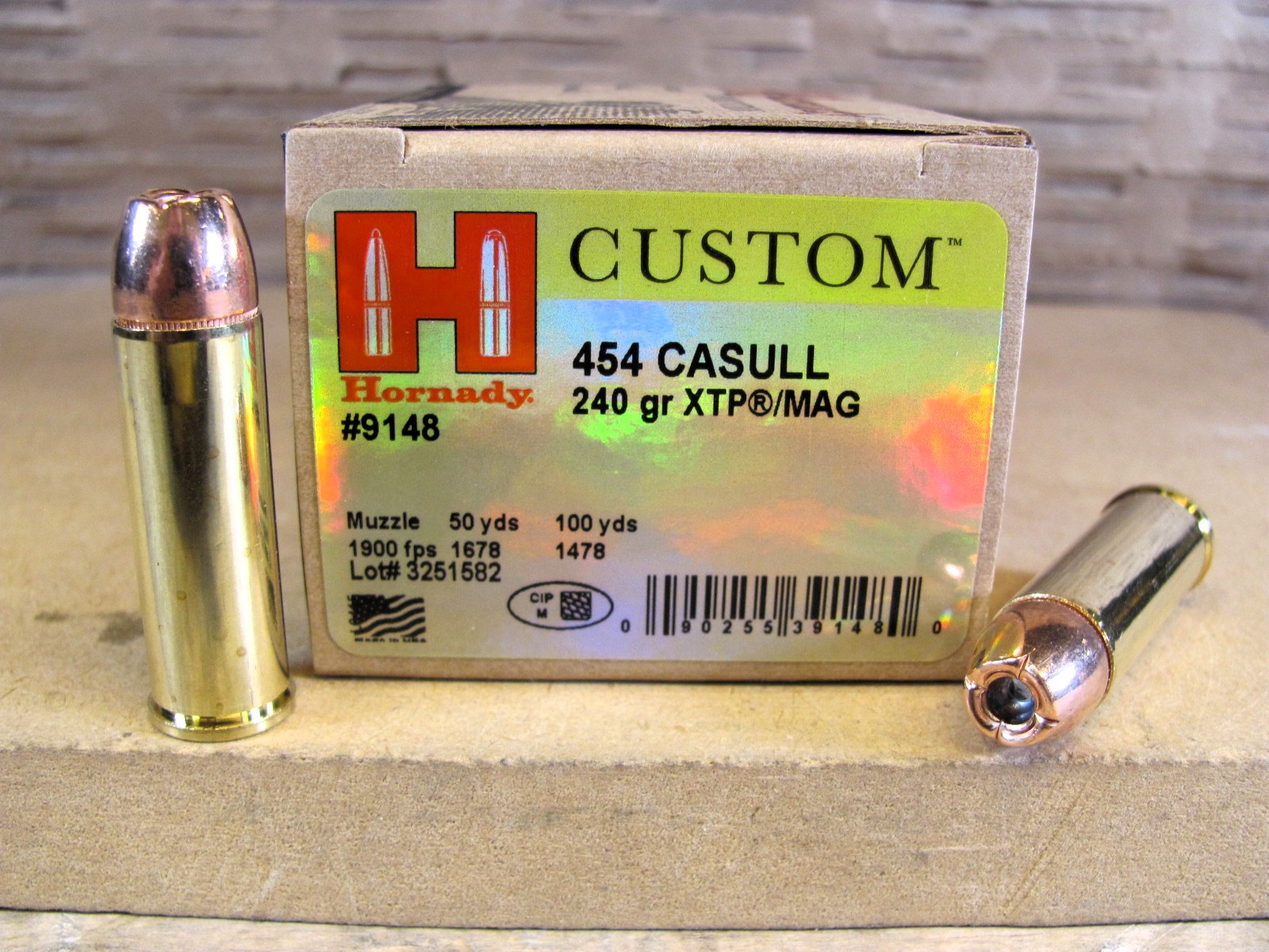 20 Round Box – 454 Casull 240 Grain Hollow Point Hornady Ammo – 9148
