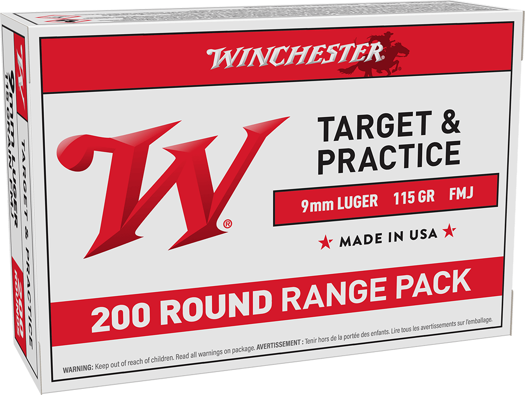Winchester USA 9mm Bulk Ammo 115 Grain FMJ, 200rds - USA9W