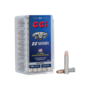 CCI 22WMRUP Uppercut 22WMR 40 GR Jacketed Hollow Point 50 Per Box