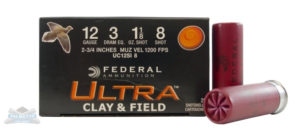 Federal 12ga 2.75" 3DE 1-1/8oz  #8  Ultra Clay & Field Target Shotsehell Ammunition 25rds - UC12SI 8