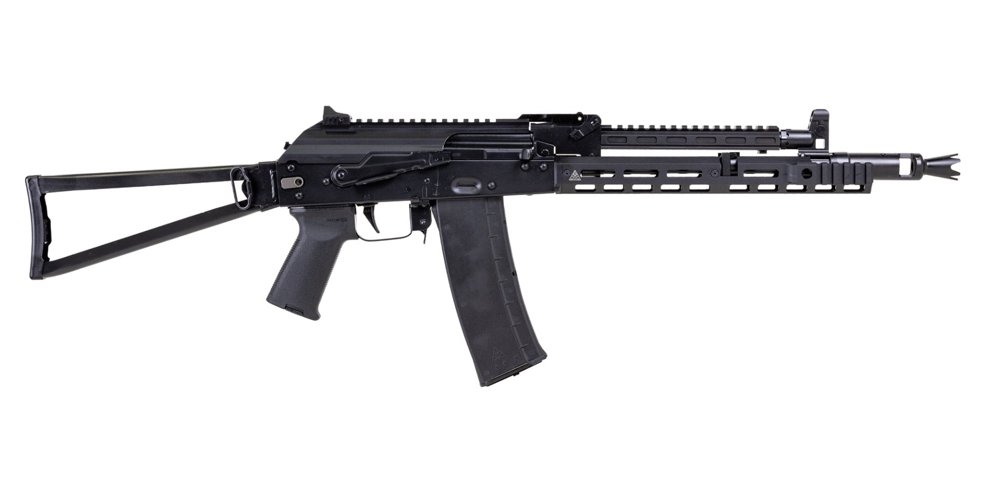 PSA AK-102 Rifle w/Pinned and Welded extended booster, Soviet Arms 11" Rail, Soviet Arms Railed Gas Tube, Triangle Stock, Toolcraft Bolt, Trunnion, and Carrier