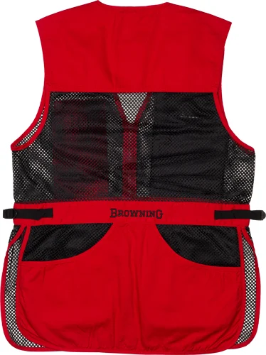 BROWNING MESH SHOOTING VEST - R-HAND 2XL BLACK/RED TRIM
